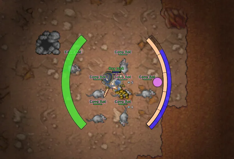 Influenced cave rats with stack numbers next to their names.