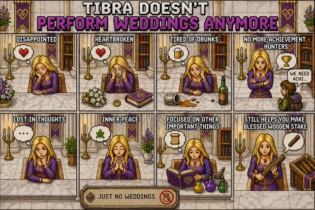 Tibra doesn’t perform weddings anymore…
